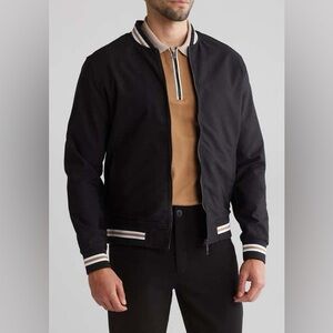 Denim & Flower Oxford Bomber Jacket Black Small